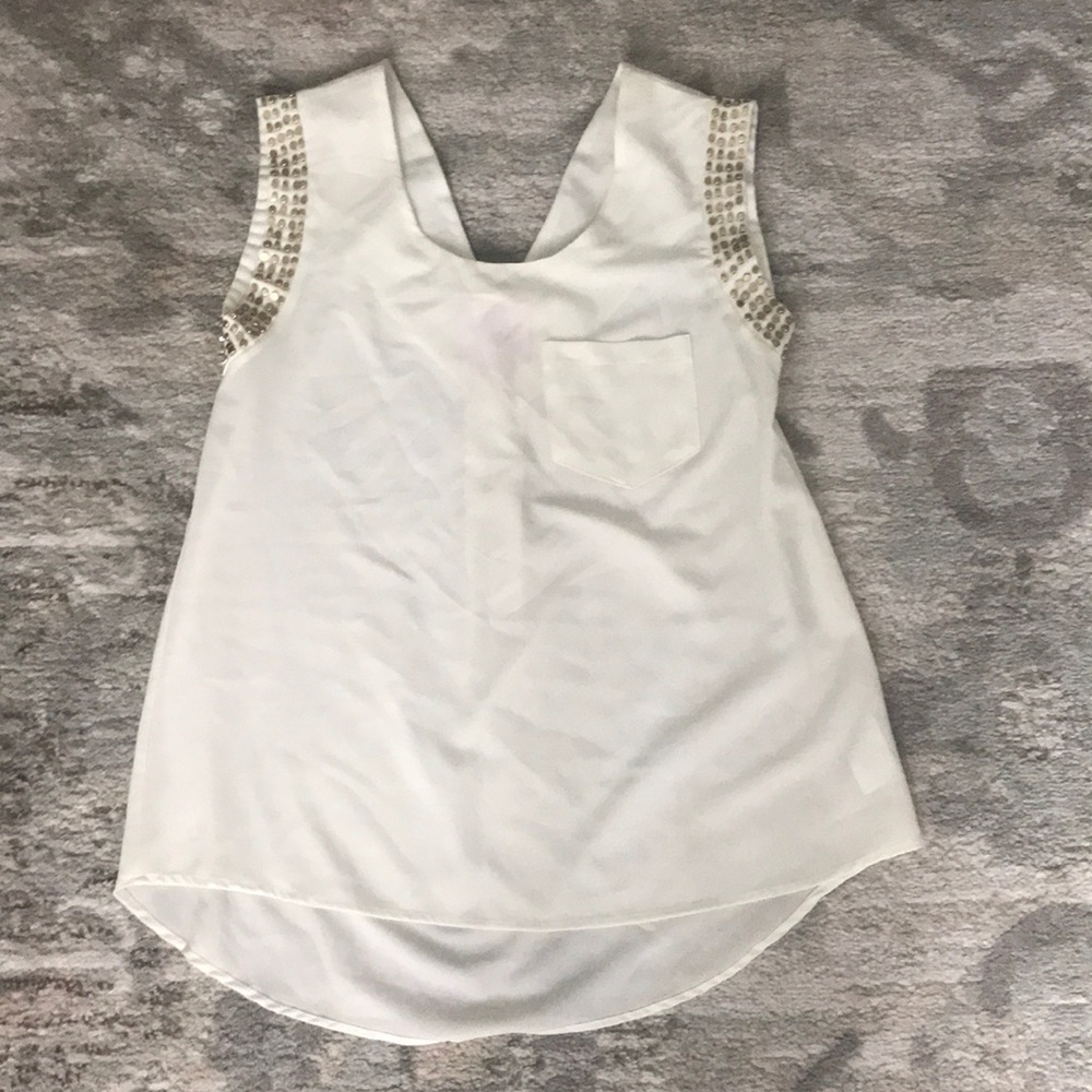Romeo and Juliet Ivory Blouse with Gold Detail